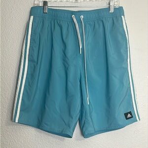 Adidas Men’s Running Swim Pull On Shorts Size Large Blue White